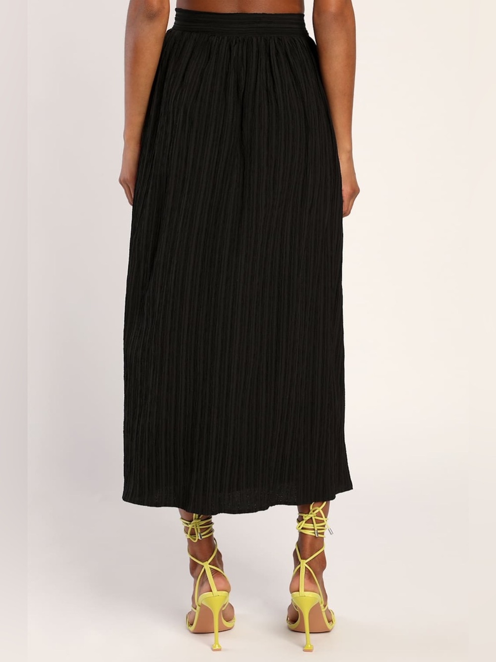Lulu's Midsummer Memories Black Pleated Maxi Skirt - Size S NWT - Picture 4 of 7